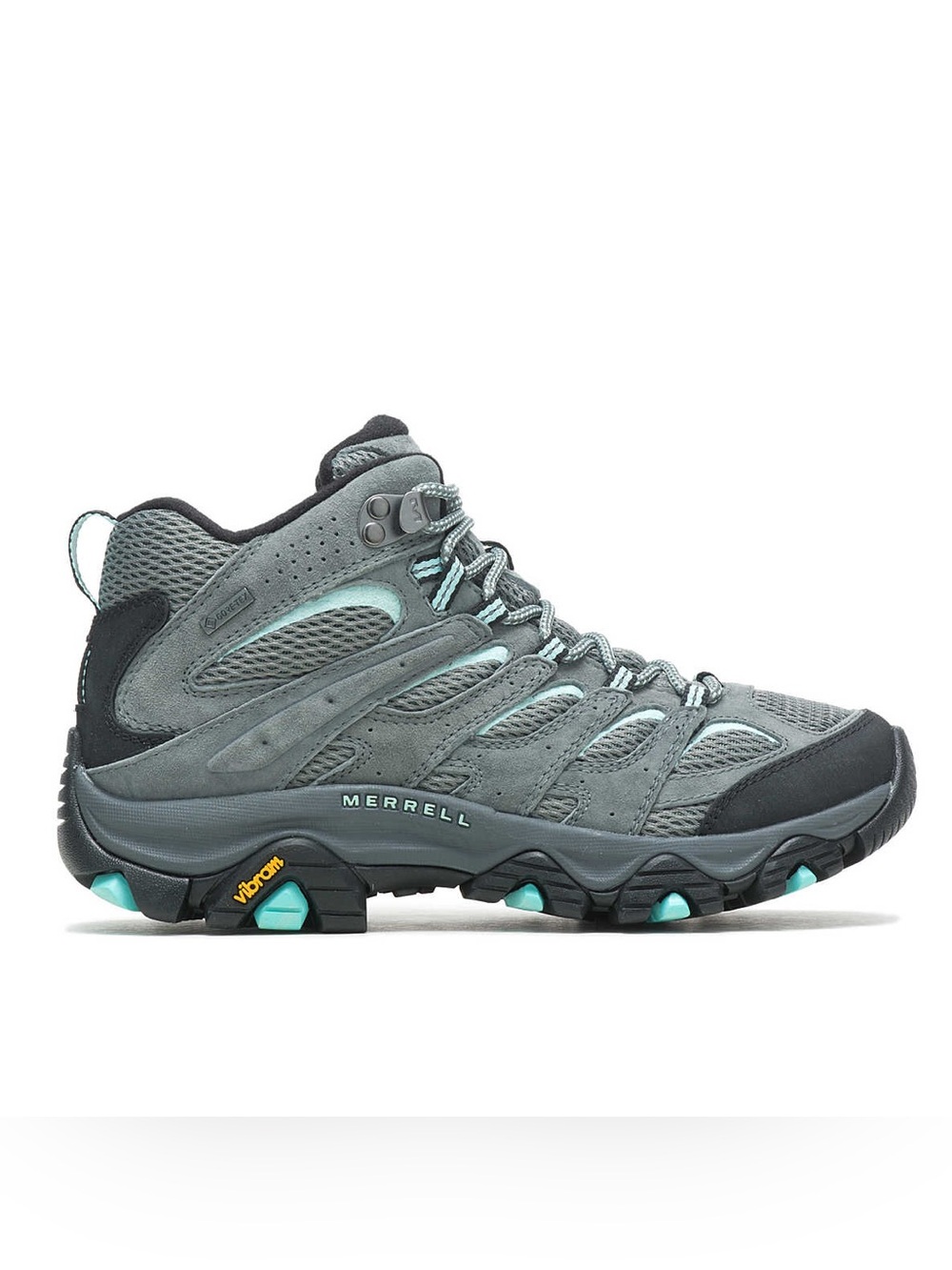Merrell Women's Moab 3 Mid GORE-TEX Hiking Boots - gray with Teal Accents